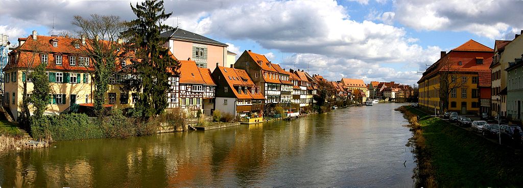 Blick auf die Regnitz in Bamberg am Viertel "Klein-Venedig"